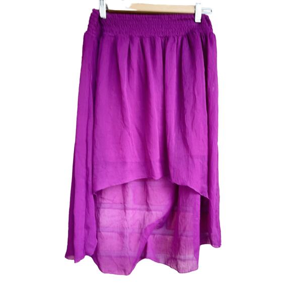 Delia*s, Size Medium, Plum Purple High-Low Chiffon Overlay Skirt, Y2K, Flowy EUC - Picture 1 of 5